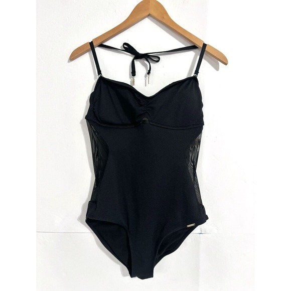 Censored Black One Piece Swimsuit Size L - Picture 1 of 7